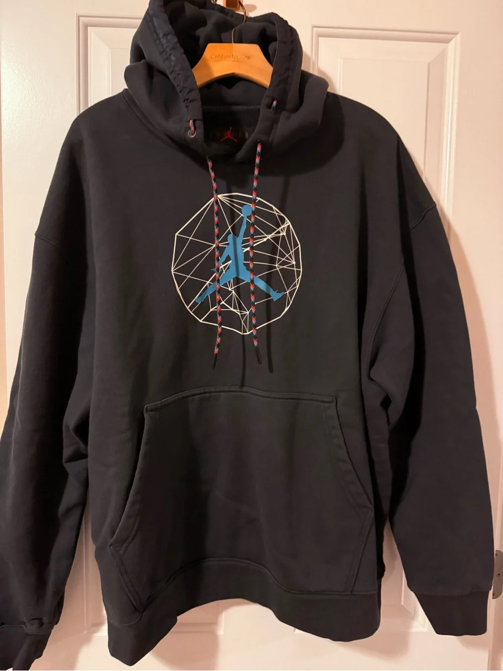 Jordan Dark Navy Pullover Hoodie with Teal Jumpma Graphic